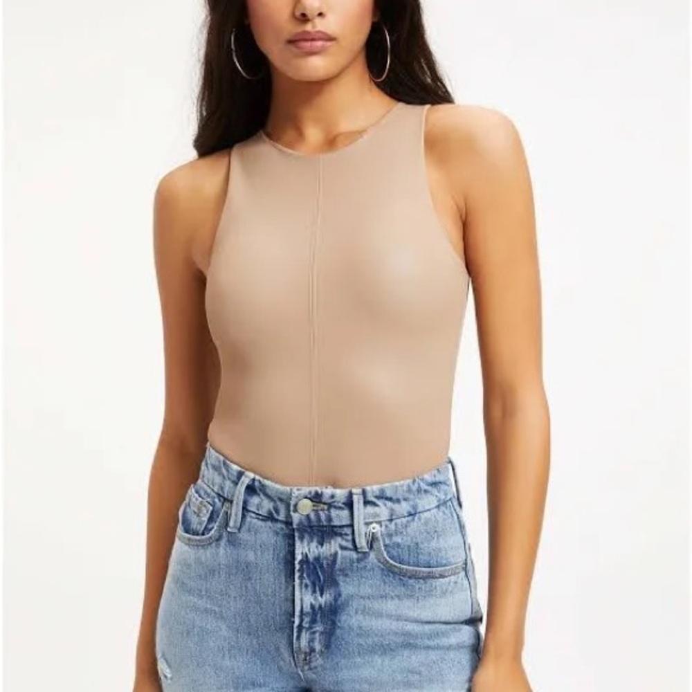 Good American Tan Sleeveless Bodysuit